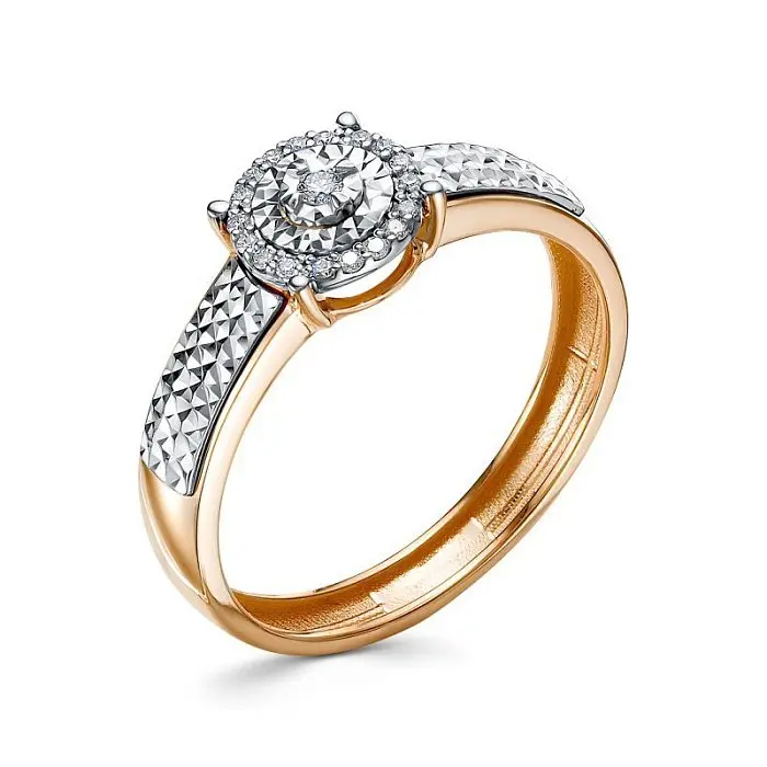 Кольцо декоративное из комбинированного золота