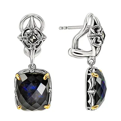 Серьги подвесные из серебра