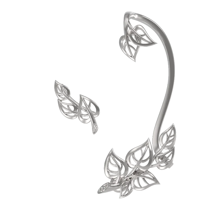 Серьги каффы из серебра
