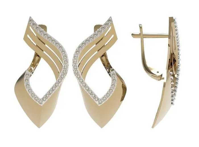 Серьги с английским замком из красного золота