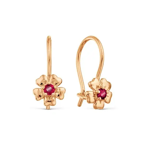 Серьги детские из красного золота
