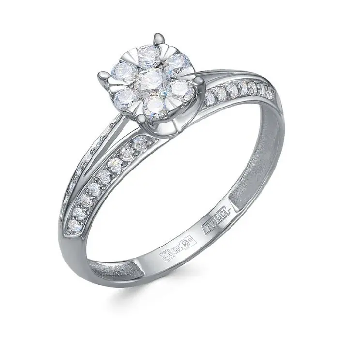 Кольцо декоративное из белого золота