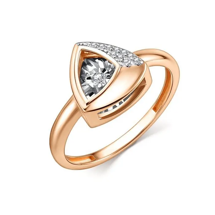 Кольцо декоративное из комбинированного золота