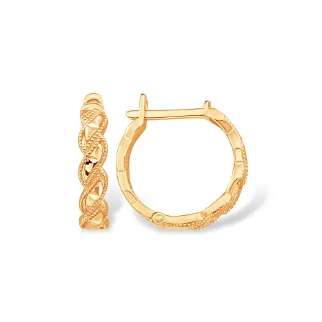 Серьги с английским замком из красного золота