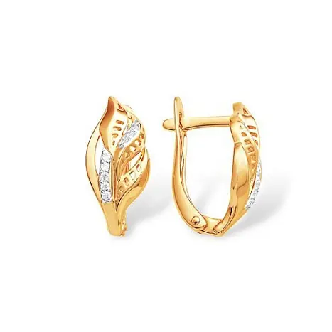 Серьги с английским замком из красного золота