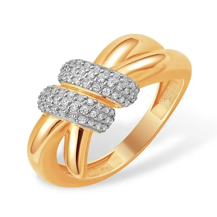 Кольцо декоративное из комбинированного золота