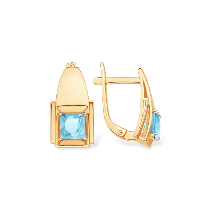 Серьги с английским замком из красного золота