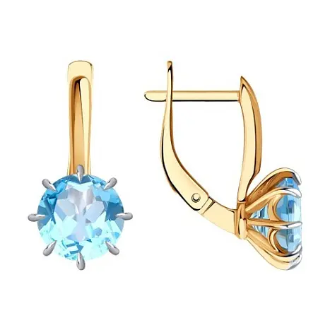 Серьги с английским замком из красного золота
