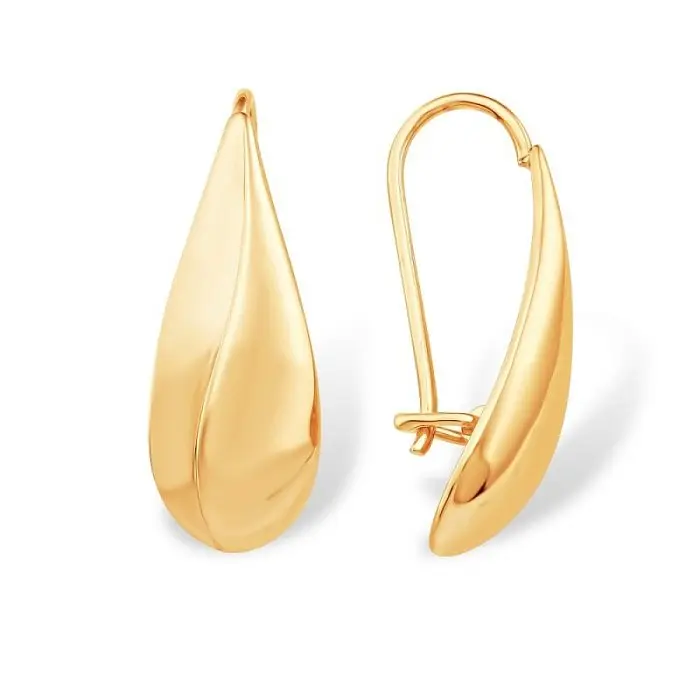 Серьги петельки из красного золота