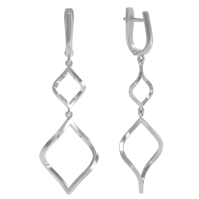 Серьги подвесные из серебра
