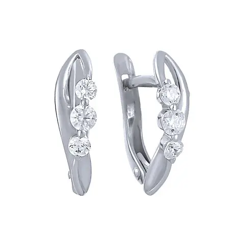 Серьги с английским замком из серебра