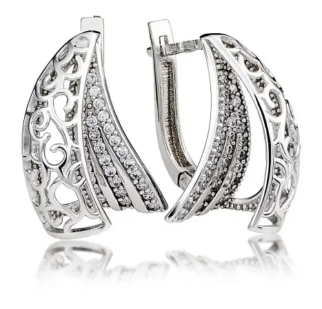 Серьги с английским замком из серебра