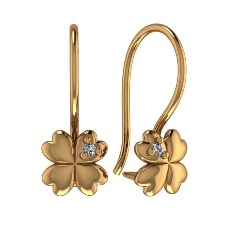 Серьги детские из красного золота