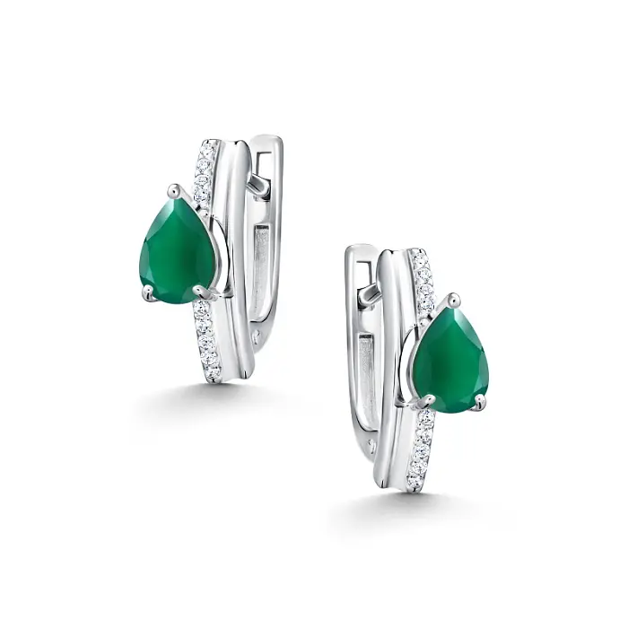 Серьги с английским замком из серебра