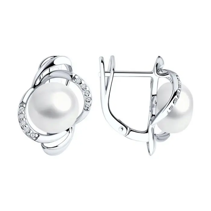 Серьги с английским замком из серебра