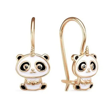 Серьги детские из красного золота