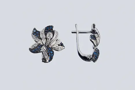 Серьги с английским замком из серебра