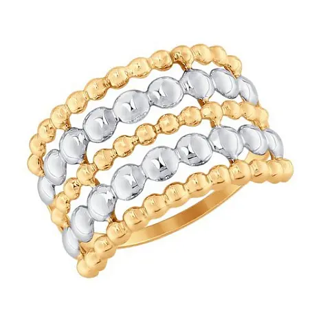 Кольцо декоративное из комбинированного золота