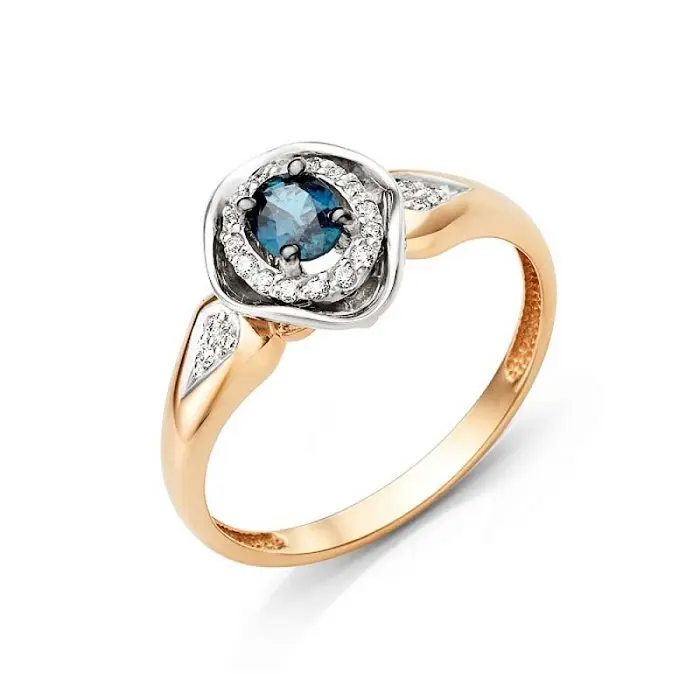 Кольцо декоративное из комбинированного золота вид 1