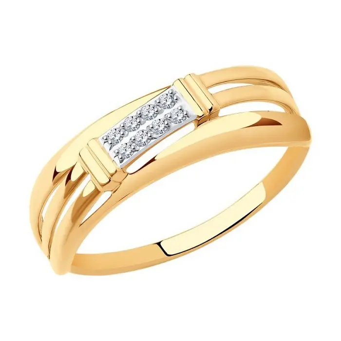 Кольцо декоративное из красного золота