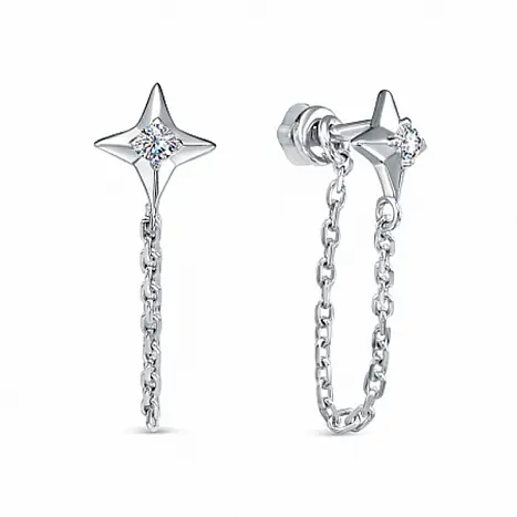 Серьги подвесные из серебра