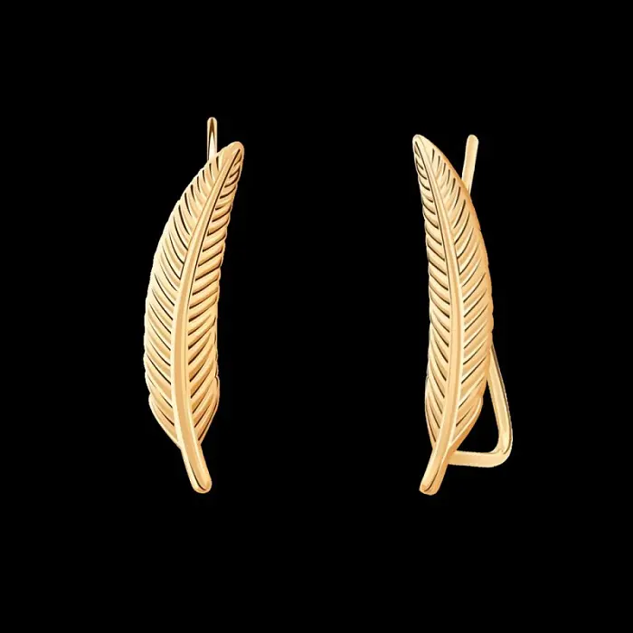 Серьги зажимы из красного золота