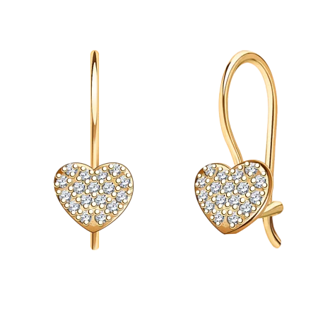 Серьги детские из красного золота