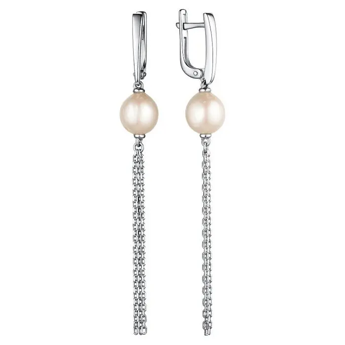 Серьги подвесные из серебра