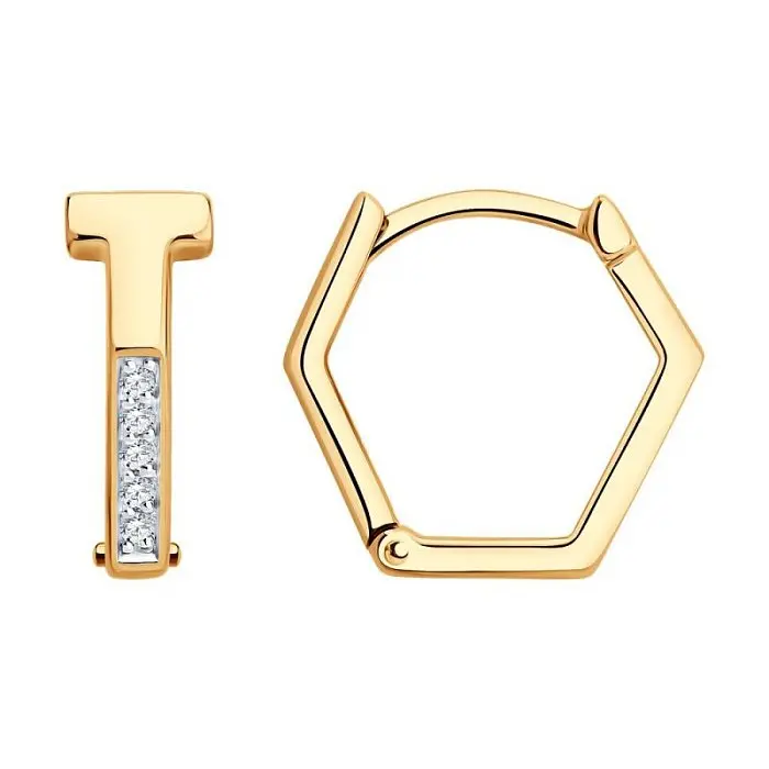 Серьги с английским замком из красного золота