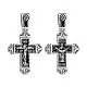 Подвеска крест из черного серебра