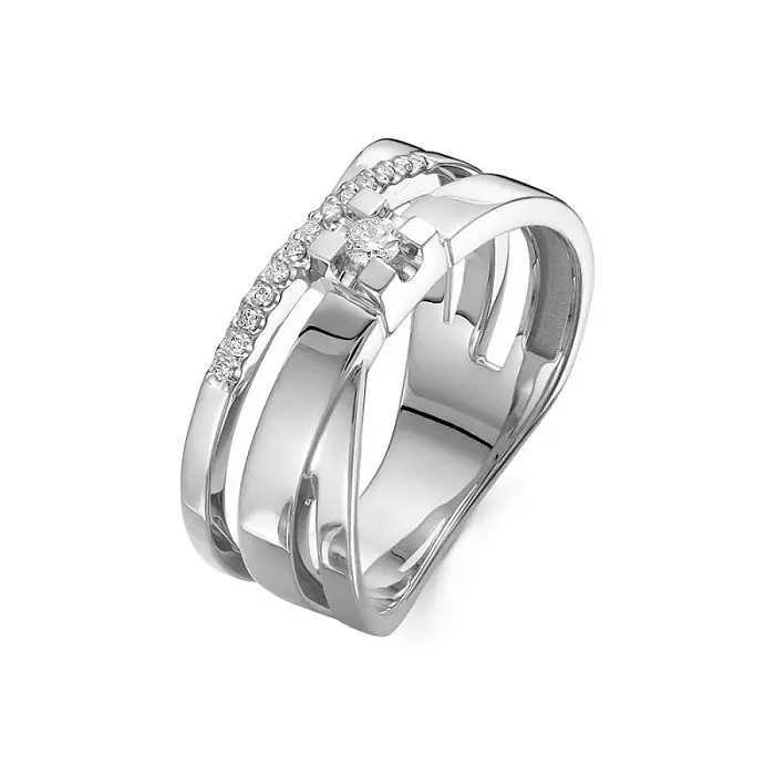 Кольцо декоративное из белого золота