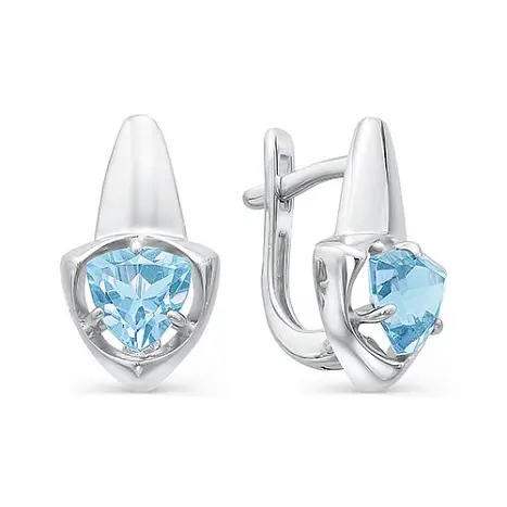 Серьги с английским замком из серебра