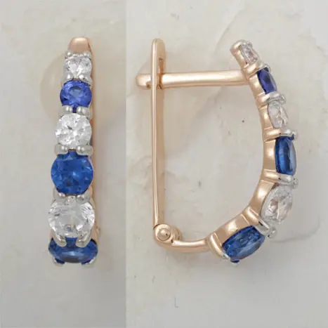 Серьги с английским замком из красного золота