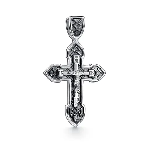 Подвеска крест из серебра