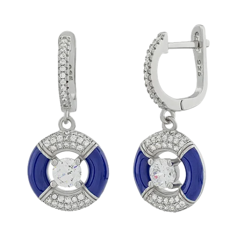 Серьги подвесные из серебра
