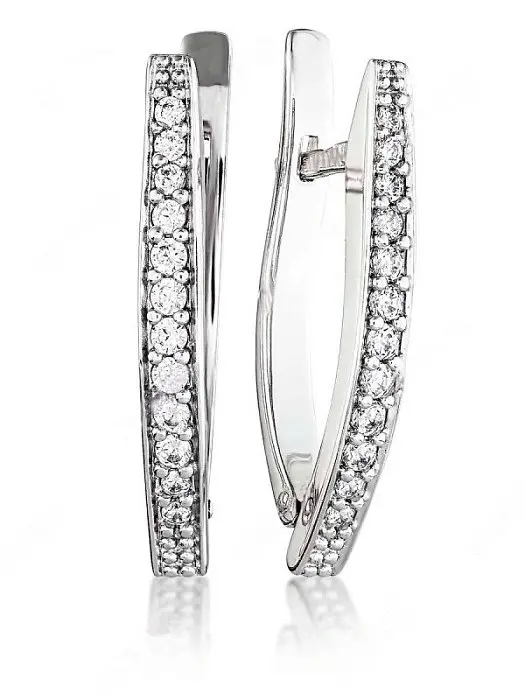 Серьги с английским замком из серебра вид 1