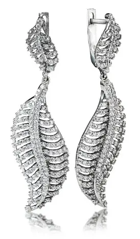 Серьги подвесные из серебра
