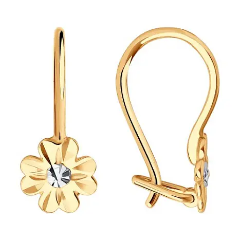 Серьги детские из красного золота