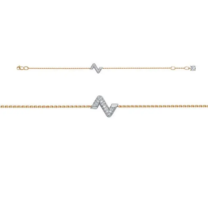 Браслет декоративный из комбинированного золота