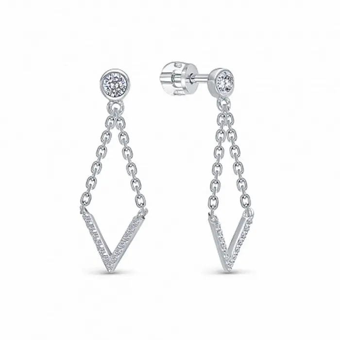 Серьги подвесные из серебра