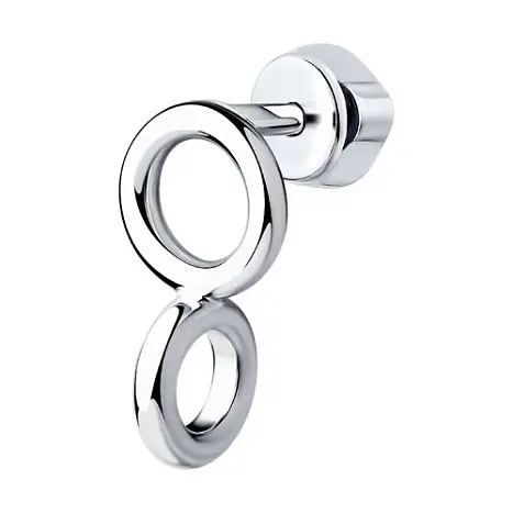 Серьги одиночные из серебра