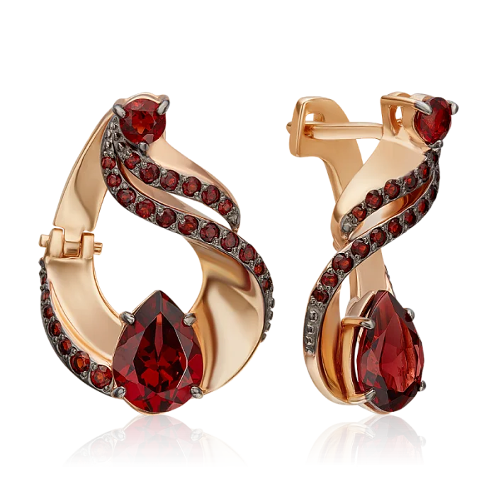 Серьги с английским замком из красного золота