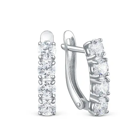 Серьги с английским замком из серебра