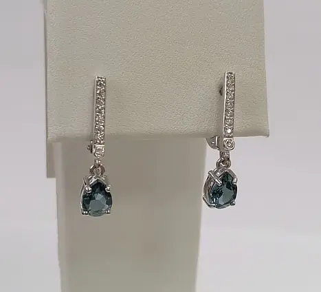 Серьги подвесные из серебра