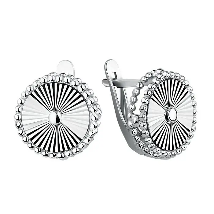 Серьги с английским замком из серебра вид 1