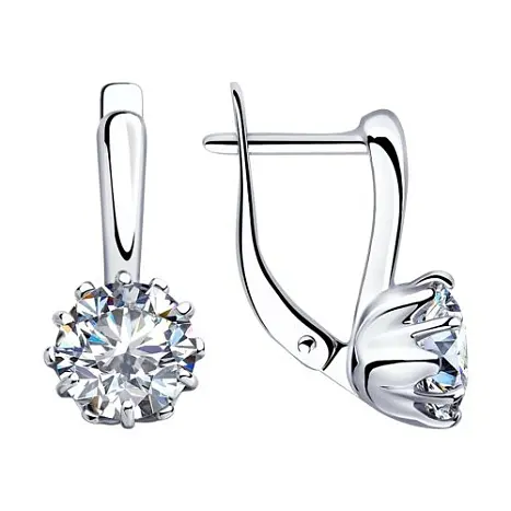 Серьги с английским замком из серебра