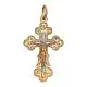 Подвеска крест из комбинированного золота