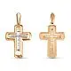 Подвеска крест из комбинированного золота