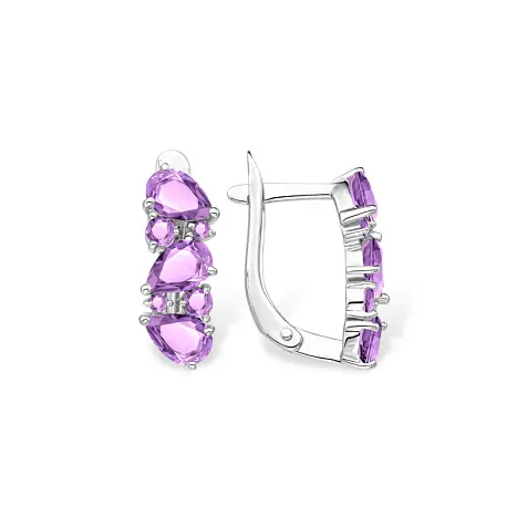 Серьги с английским замком из серебра