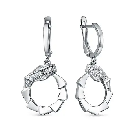 Серьги подвесные из серебра